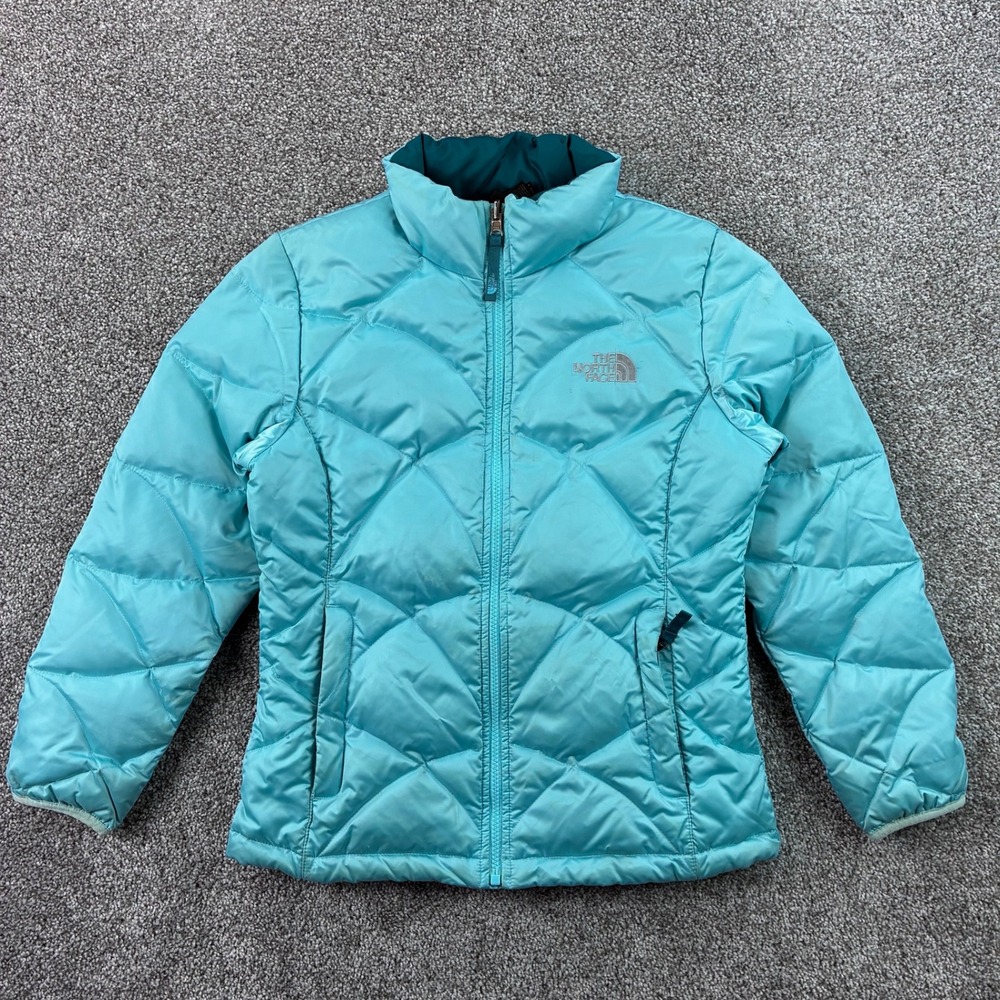 North Face Aconcagua Puffer Jacket Girl's Large Blue 550‎ Down Fill Coat